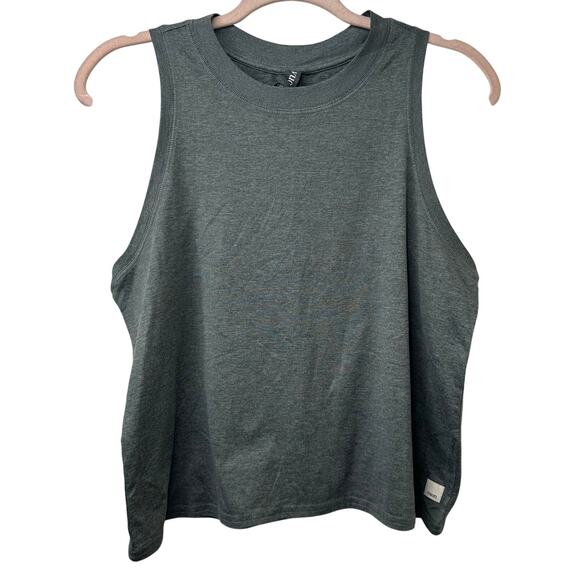 Md Vuori Energy Tank Dark Dusty Pine Heather High-Performance Activewear Yoga - Picture 1 of 4